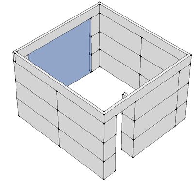 malli moduleista rakennetusta talosta